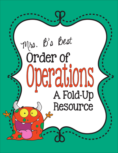 Order of Operations Tri-Fold Fold-Up