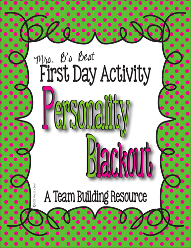 First Day Activity - Personality Blackout