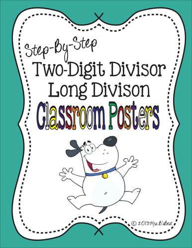 Step-By-Step Two-Digit Divisor Long Division Classroom Posters