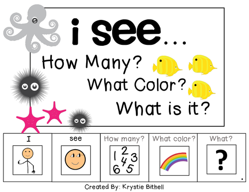I see... How Many? What Color?  What is it?  Ocean Themed Adapted Book Special Education Autism 