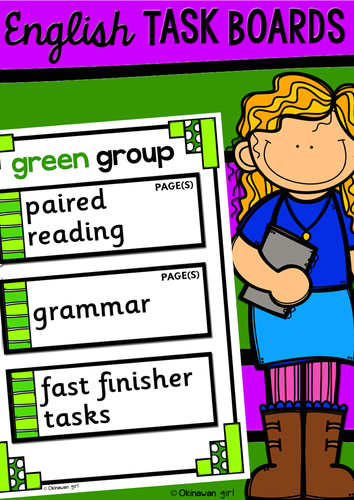Task Boards for English *EDITABLE*