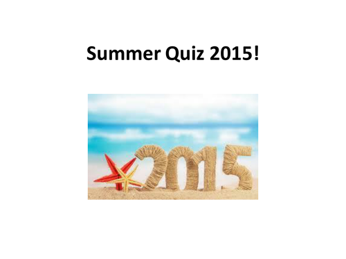 Summer Quiz 2015