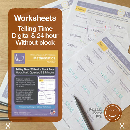 Telling Time | Worksheets/Printables | Telling the Time without a Clock Face