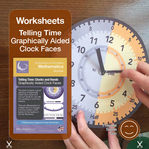 Telling Time | Worksheets and Visual Aids | Graphic Clocks and Roman Numerals