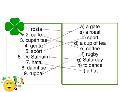 Irish taster lesson for Y7