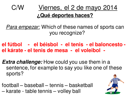 Sports in Spanish - Year 7