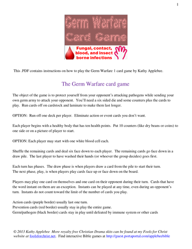 Germ Warfare card game
