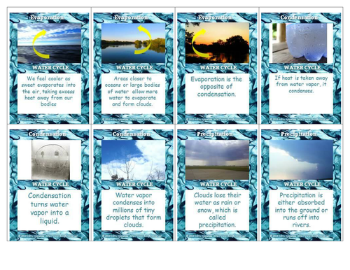 Weather and Water Cycle card game