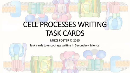 Cell Processes Writing Task Cards for Secondary Science