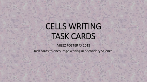 Cells: Prokaryotes, Eukaryotes, Virus Writing Task Cards