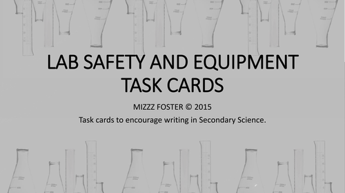 Lab Safety and Equipment Writing Task Cards