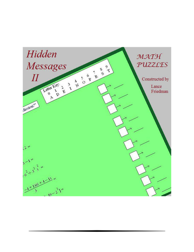 Hidden Message Math Puzzles 2 | Teaching Resources