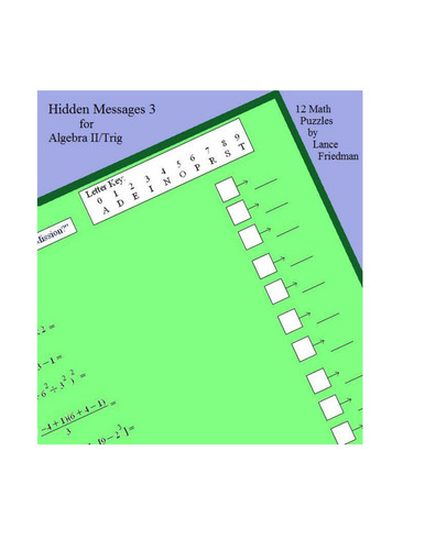 HIdden Message Puzzles 3 - Algebra 2 Trig
