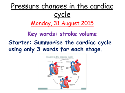 Pressure changes in the heart