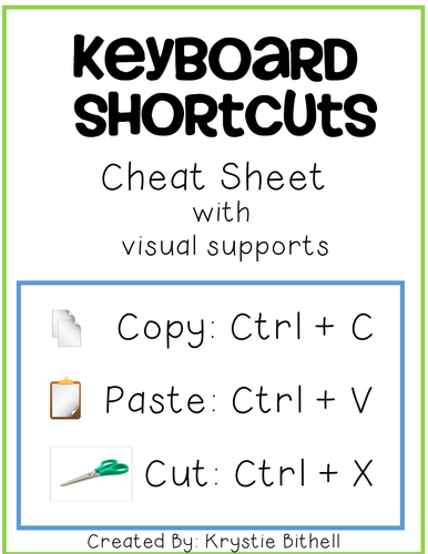 Keyboard Shortcuts Visual Supports 
