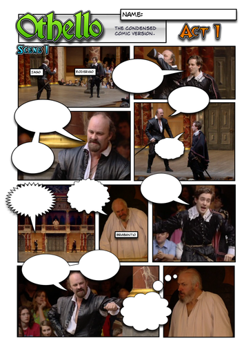 Othello comic with blank speech bubbles [17 pages]