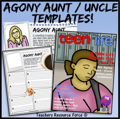 Agony Aunt / Uncle Worksheets To Check Understanding by ...