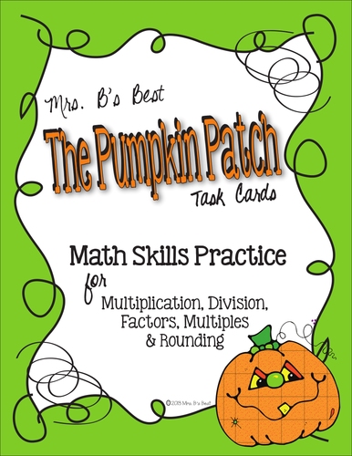 The Pumpkin Patch Task Cards - Math Skills Practice, Set 1