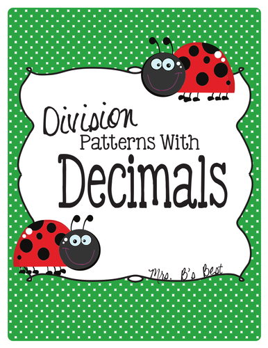 Division Patterns with Decimals Fold-Up and More