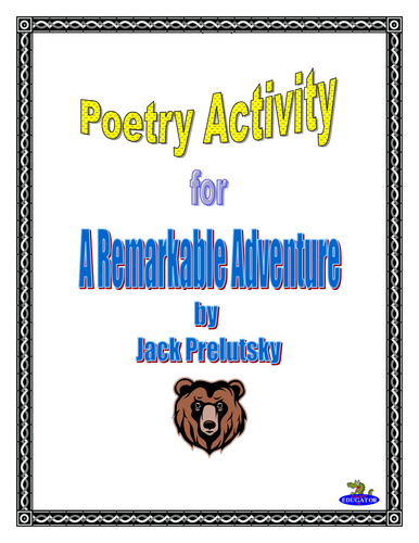 Poetry Activity for A Remarkable Adventure by Jack Prelutsky