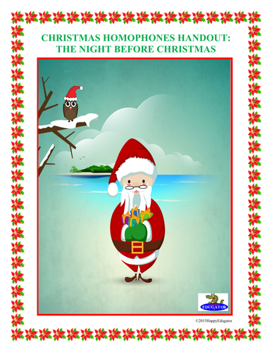 Christmas Homophones Search - The Night Before Christmas