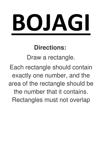 BOJAGI - area logic puzzles