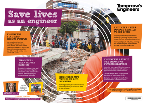 'Save lives as an engineer' - classroom poster and lesson plan