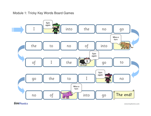 high frequency phase game 5 words Words resources Board Games by tesPhonics Tricky high frequency phase game 5 words Words resources Board Games by tesPhonics Tricky