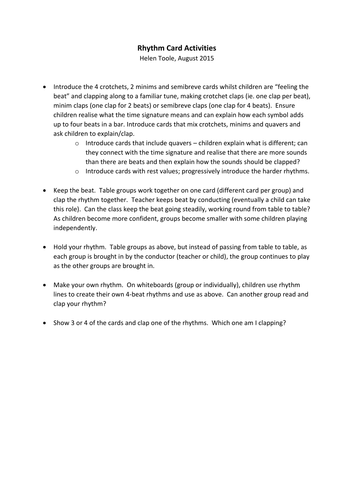 Common Time Rhythm Cards