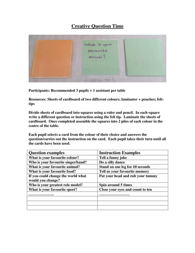 Creative Question Time