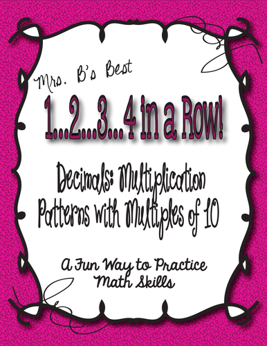 1..2..3..4 in a Row Math Game! Decimal: Multiplication with Multiples of 10
