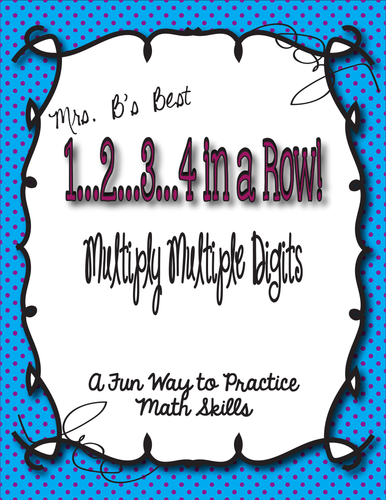 1..2..3..4 in a Row Math Game! Multiply Multiple Digits