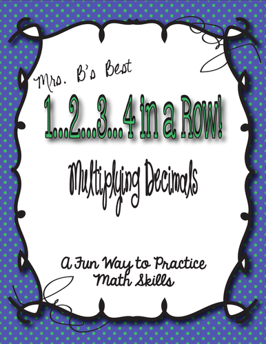 1..2..3..4 in a Row Math Game! Multiplying Decimals