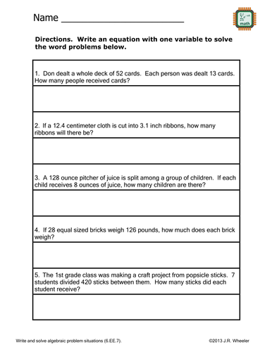 Variable Math Problems