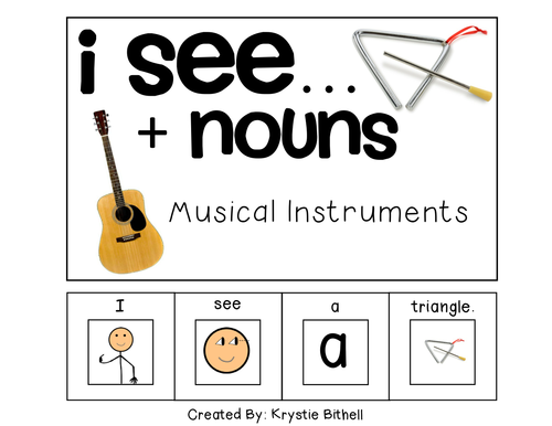 EASY READER I see...+ Noun Musical Instruments Edition Adapted Book Autism