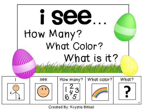I see...How Many? Color? What? Easter Egg Adapted Book Numbers 10-20 Autism
