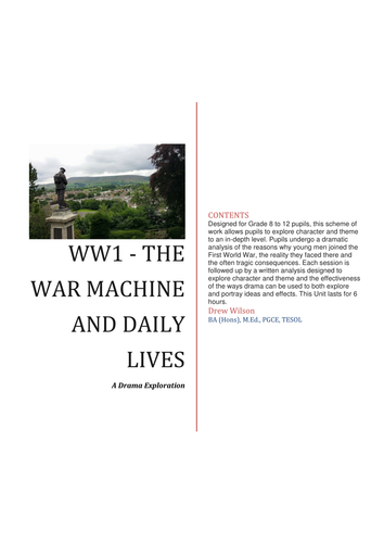 Drama Exploration - WW1 The War Machine and Daily Lives