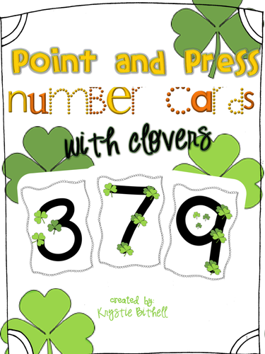 Number Cards with Clovers 1-9 with Point and Press