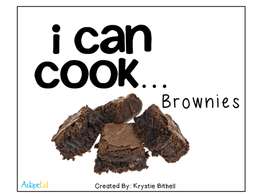Visual Recipe: Brownies Cooking Special Education Autism | Teaching ...
