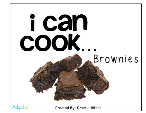 Visual Recipe:  Brownies Cooking Special Education Autism 