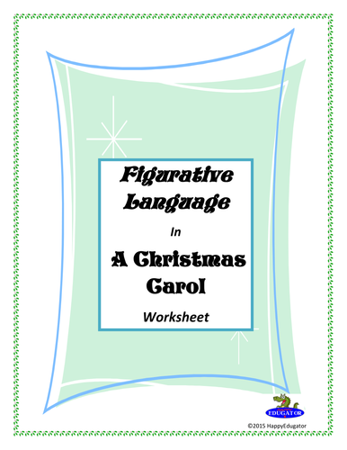 Figurative Language in a Christmas Carol Worksheet