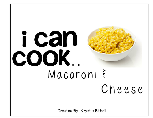 Cooking Visual Recipe: Macaroni and Cheese Special Education Editable SymbolStix