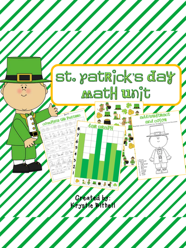 NO PREP St. Patrick's Day Math Unit- Story Problems, Tally & Graph