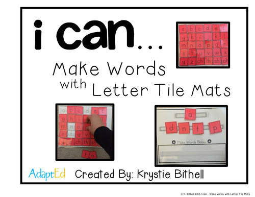 Make Words Letter Tile Mats Phonics