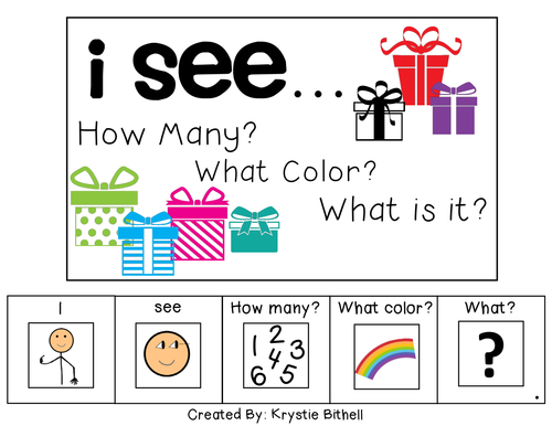 I see...How Many? Color? What? Gift Present Adapted Book