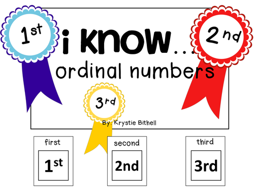 ORDINAL NUMBERS: 1st, 2nd, 3rd, Adapted Book Special Education Autism