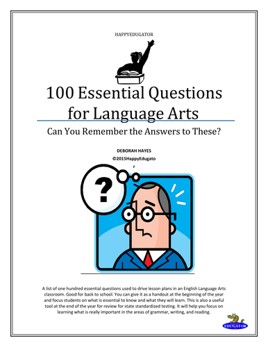 One Hundred Essential Questions for Language Arts 