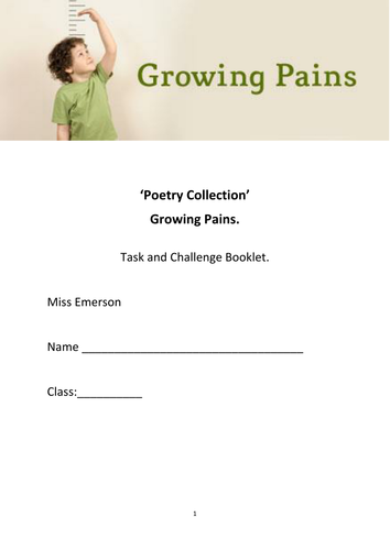 KS3 AQA Preparation Poetry Collection - KS3 SoW covering growing pains