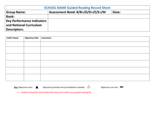 NEW CURRICULUM Guided reading & Individual reading assessment grids for year 1-6 