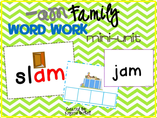 CVC Word Family Word Work -am